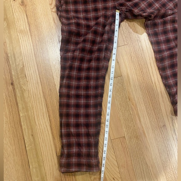 NWT Free People Red Combo Plaid Pants - Picture 8 of 9